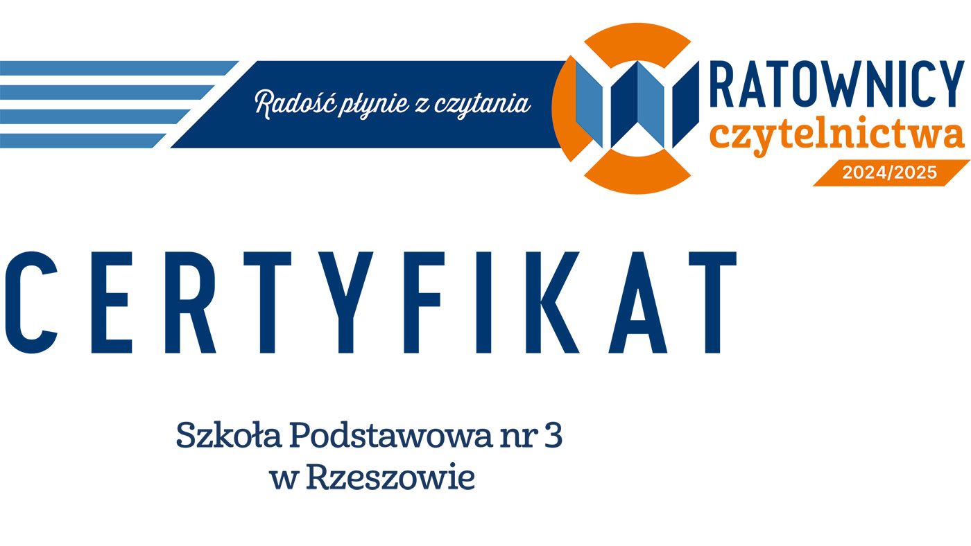 Nasza szkoła z certyfikatem programu „Ratownicy Czytelnictwa” 2024/2025