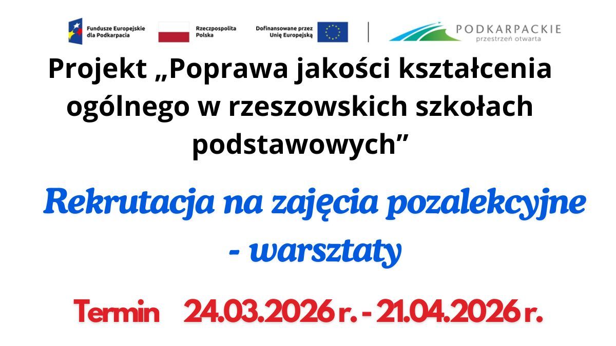 Rekrutacja na zajęcia pozalekcyjne - warsztaty